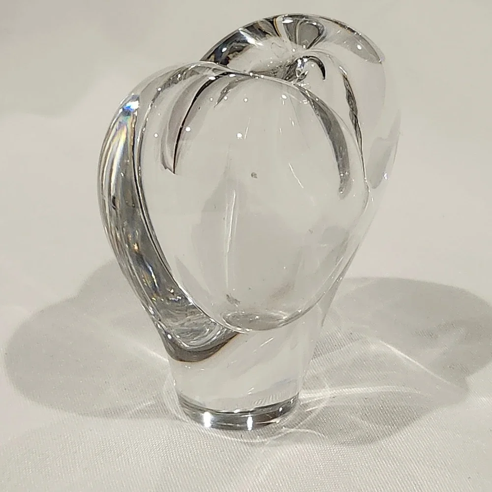 Heart Bud Vase Home Decor Small Clear Hand Blown Glass